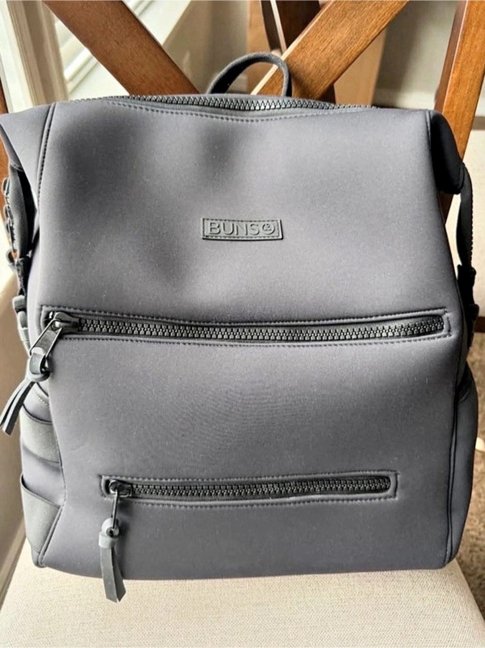 BUNSO Neoprene Diaper Bag Backpack Black
